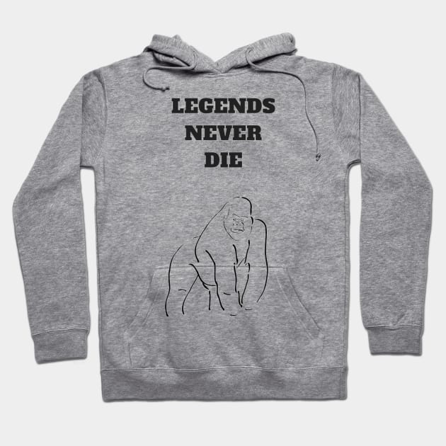 Harambe - Legends Never Die Hoodie by asaxdavid